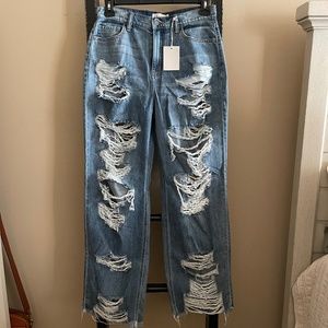 Cello Ripped Wide Leg Jeans